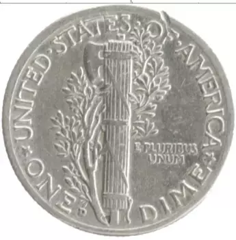Монета дайм Америки 1942 года Серебро D