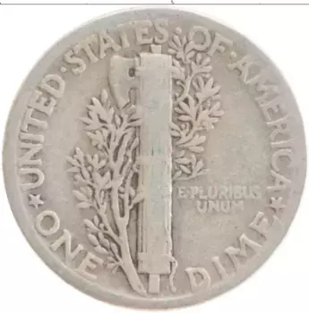 Монета дайм Америки 1943 года Серебро
