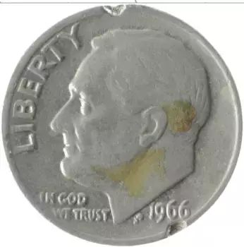 Монета дайм Америки 1966 года Медно-никель Теодор Рузвельт
