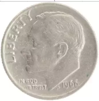 Монета дайм Америки 1966 года Медно-никель Теодор Рузвельт