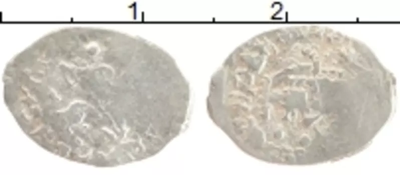Монета деньга 1415 - 1462 Василия II Тёмного Серебро