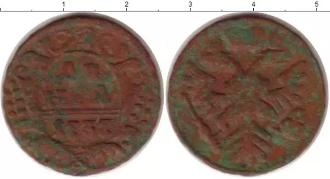 Монета деньга Анны Иоанновны 1737 года Медь