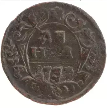 Монета деньга Анны Иоанновны 1737 года Медь