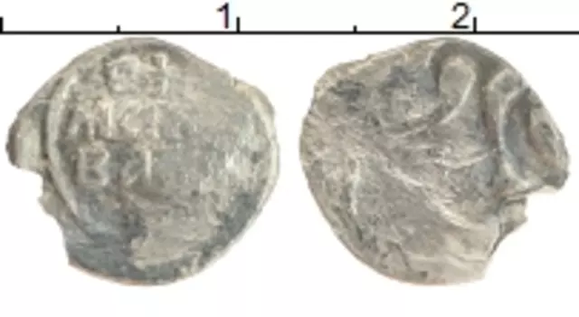 Монета деньга Серебро Птичка Коломна