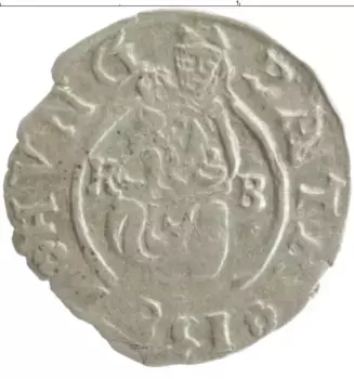 Монета денар Венгрии 1584 года Серебро