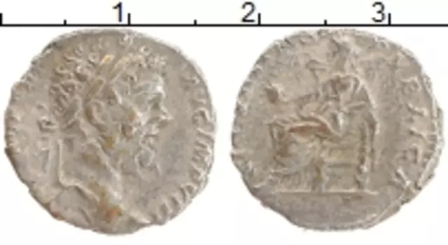 Монета денарий Древнего Рима Серебро Септимий Север 193-211 гг