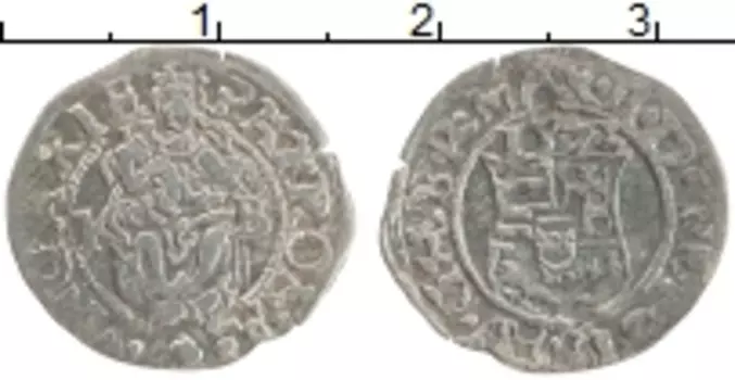 Монета денарий Венгрии 1572 года Серебро Максимилиан 2