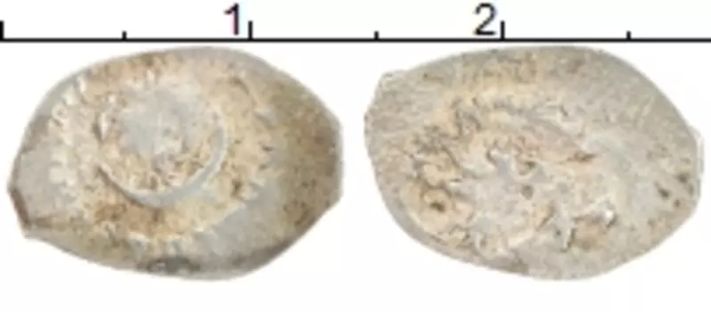 Монета денга Княжества Рязанского Серебро Василий Иванович