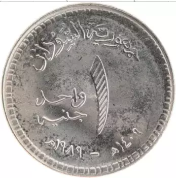 Монета динар Судана 1989 года Медно-никель