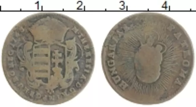Монета динар Венгрии 1763 года Медь