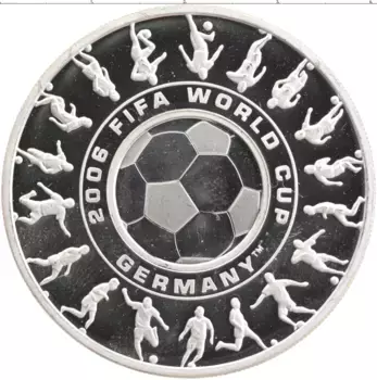 Монета доллар 25 центов Австралии 2006 года Серебро Чемпионат мира по футболу