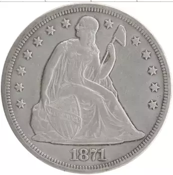 Монета доллар Америки 1871 года Серебро Свобода