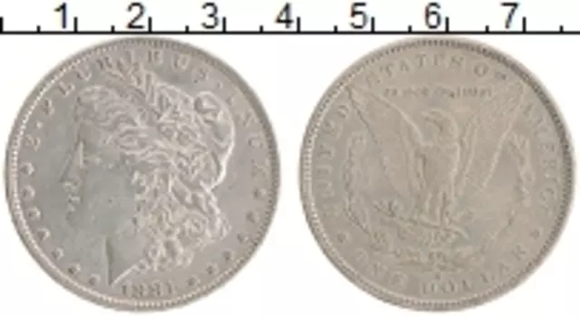 Монета доллар Америки 1881 года Серебро Морган доллар