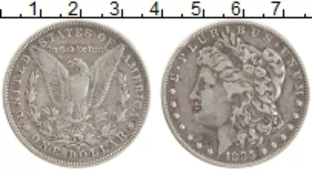 Монета доллар Америки 1885 года Серебро Морган доллар О