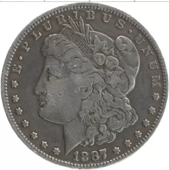 Монета доллар Америки 1887 года Серебро Морган доллар