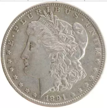 Монета доллар Америки 1891 года Серебро Морган доллар