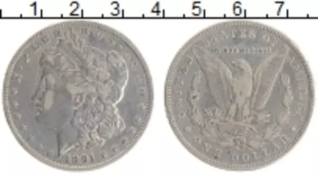 Монета доллар Америки 1891 года Серебро Морган доллар