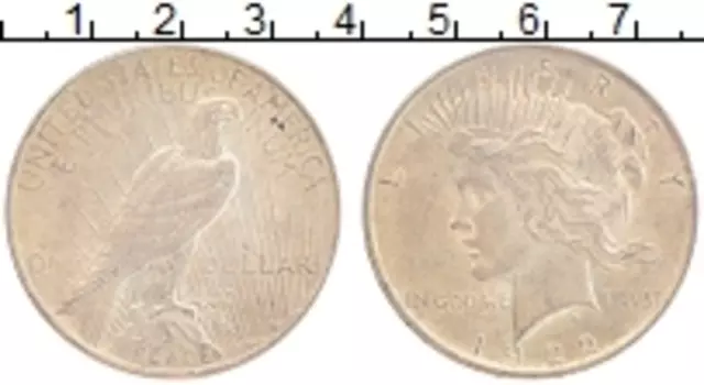 Монета доллар Америки 1922 года Серебро Мирный доллар