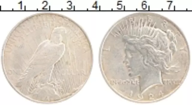 Монета доллар Америки 1924 года Серебро Пис доллар