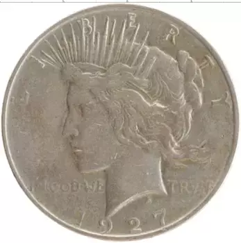 Монета доллар Америки 1927 года Серебро Пис доллар