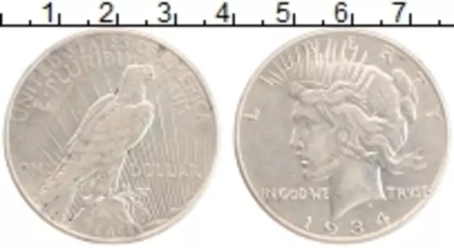 Монета доллар Америки 1934 года Серебро