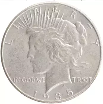 Монета доллар Америки 1935 года Серебро Пис доллар