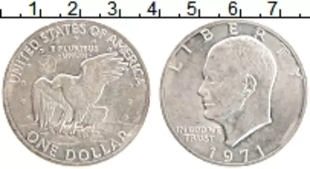 Монета доллар Америки 1971 года Медно-никель Эйзенхауэр