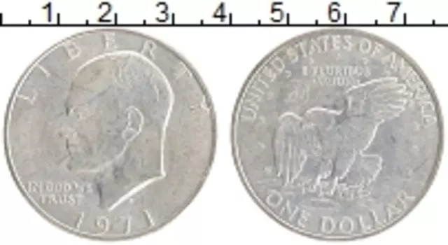 Монета доллар Америки 1971 года Серебро Дуайт Эйзенхауэр S