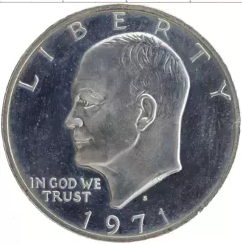Монета доллар Америки 1971 года Серебро S