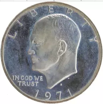 Монета доллар Америки 1971 года Серебро S
