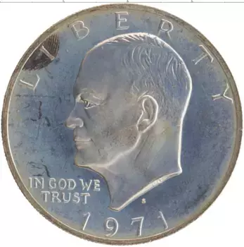 Монета доллар Америки 1971 года Серебро S