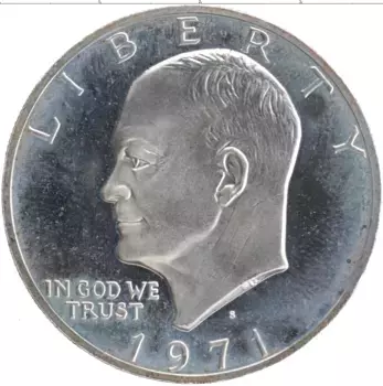 Монета доллар Америки 1971 года Серебро S