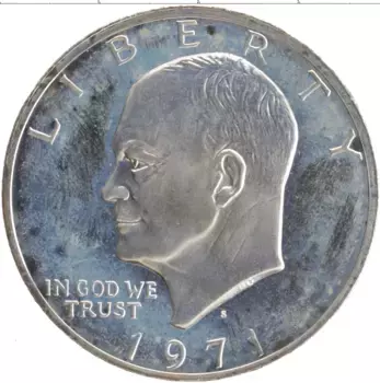 Монета доллар Америки 1971 года Серебро S