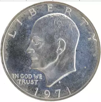 Монета доллар Америки 1971 года Серебро S