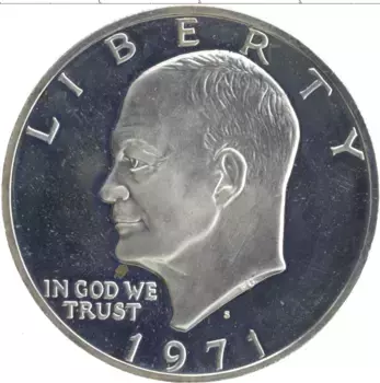 Монета доллар Америки 1971 года Серебро S