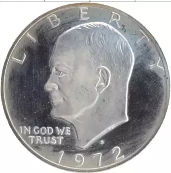 Монета доллар Америки 1972 года Серебро S