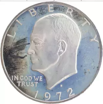 Монета доллар Америки 1972 года Серебро S