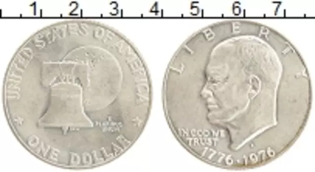Монета доллар Америки 1976 года Серебро 200 лет независимости США