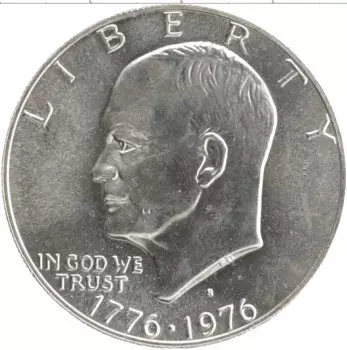 Монета доллар Америки 1976 года Серебро S
