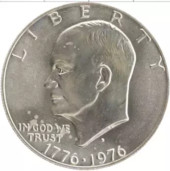 Монета доллар Америки 1976 года Серебро S