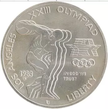 Монета доллар Америки 1983 года Серебро S