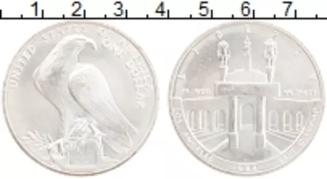 Монета доллар Америки 1984 года Серебро D