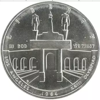 Монета доллар Америки 1984 года Серебро D