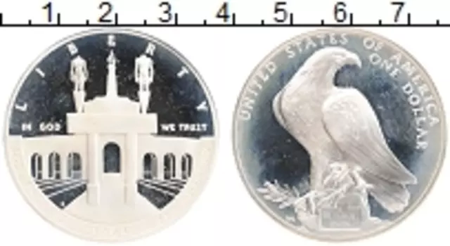 Монета доллар Америки 1984 года Серебро Олимпийские игры в Лос-Анжелесе