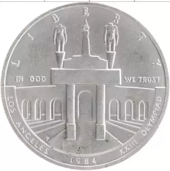 Монета доллар Америки 1984 года Серебро Р
