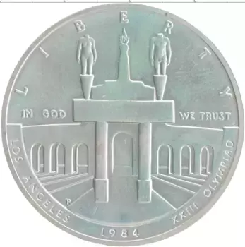 Монета доллар Америки 1984 года Серебро Р