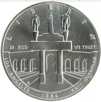 Монета доллар Америки 1984 года Серебро S