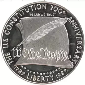 Монета доллар Америки 1987 года Серебро S