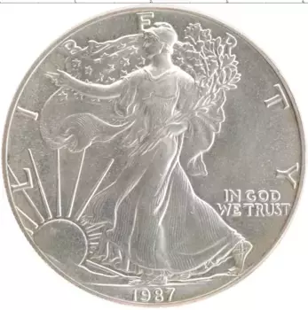 Монета доллар Америки 1987 года Серебро Шагающая свобода