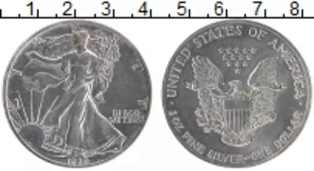 Монета доллар Америки 1989 года Серебро Шагающая свобода